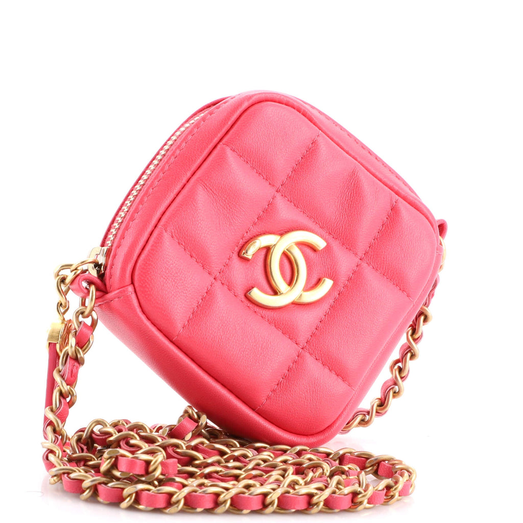 Diamond Clutch with Chain Quilted Lambskin