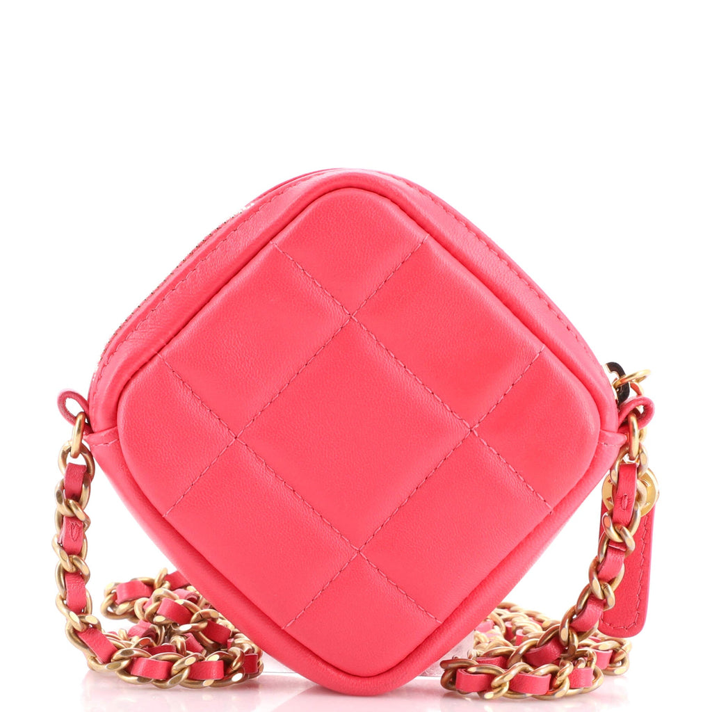 Diamond Clutch with Chain Quilted Lambskin