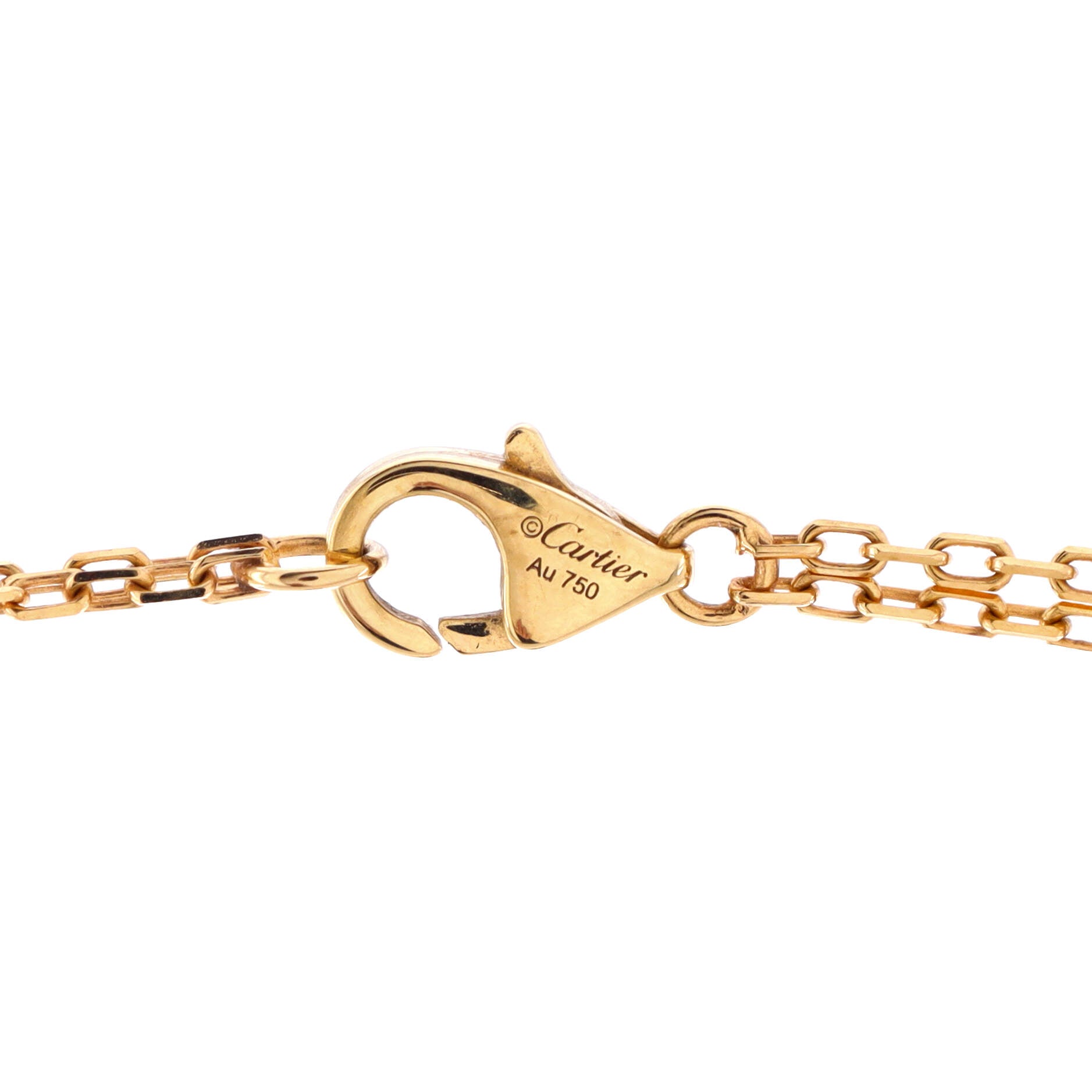 2 Diamonds Love Pendant Necklace 18K Yellow Gold and Diamonds