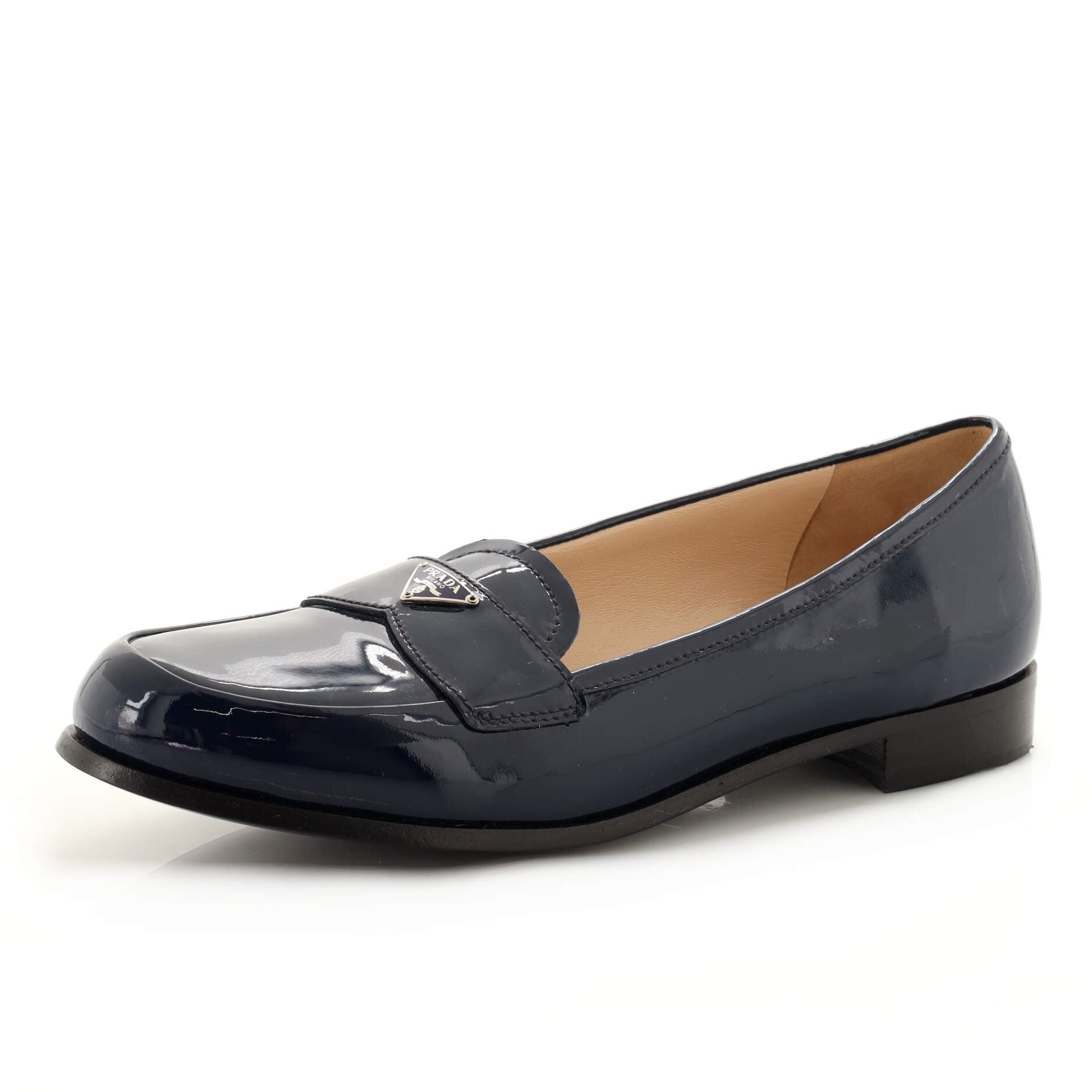 Women's Triangle Logo Loafers Patent