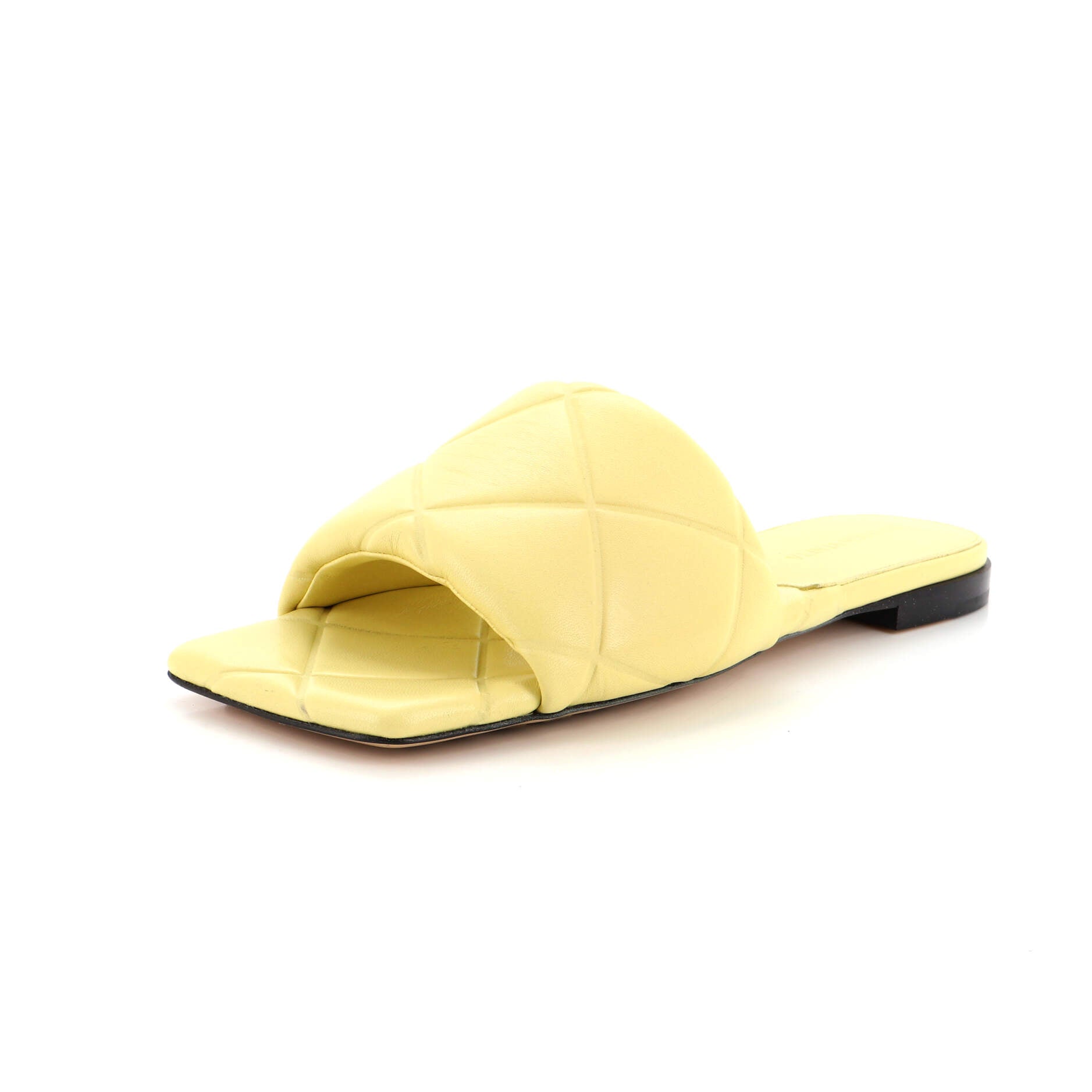 Women's Rubber Lido Flat Sandals Quilted Embossed Leather