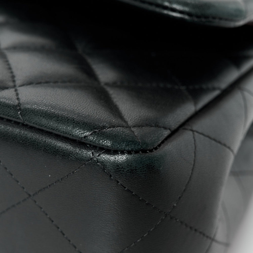 Lambskin Quilted Jumbo Double Flap Black