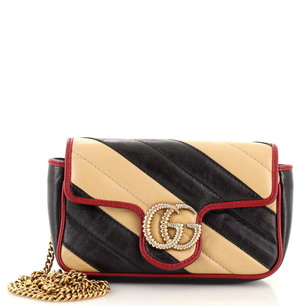 GG Marmont Flap Bag Diagonal Quilted Leather Super Mini