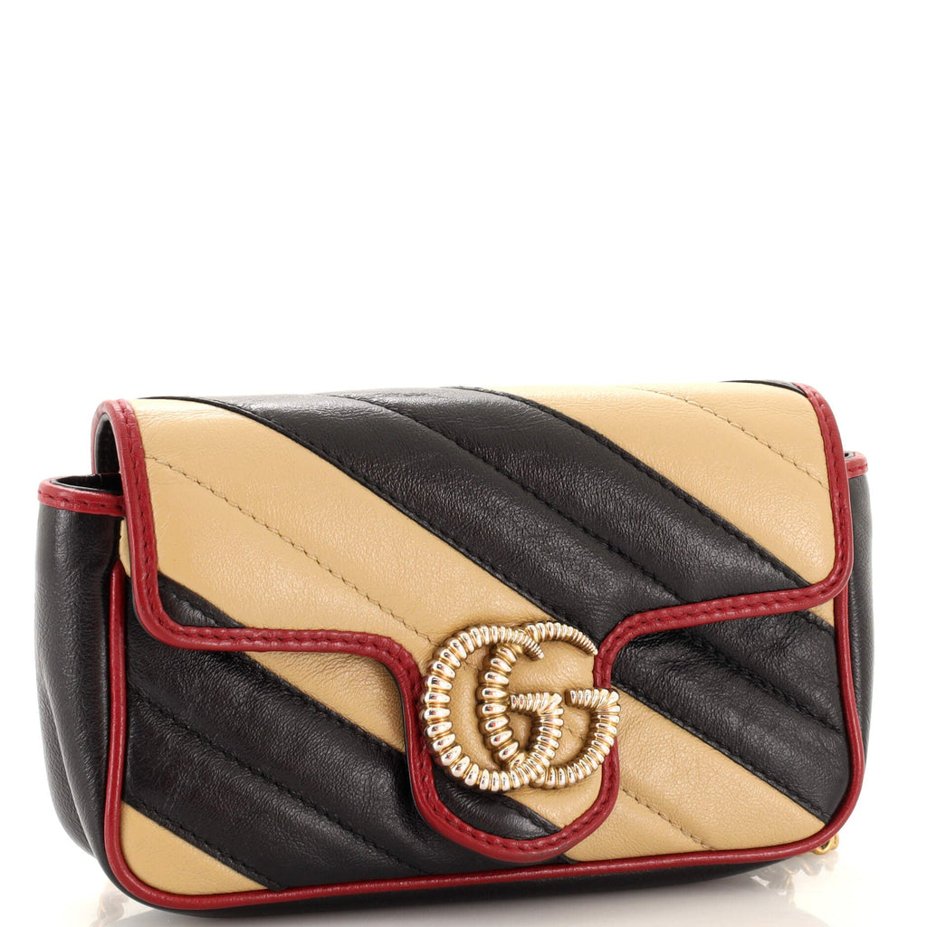GG Marmont Flap Bag Diagonal Quilted Leather Super Mini