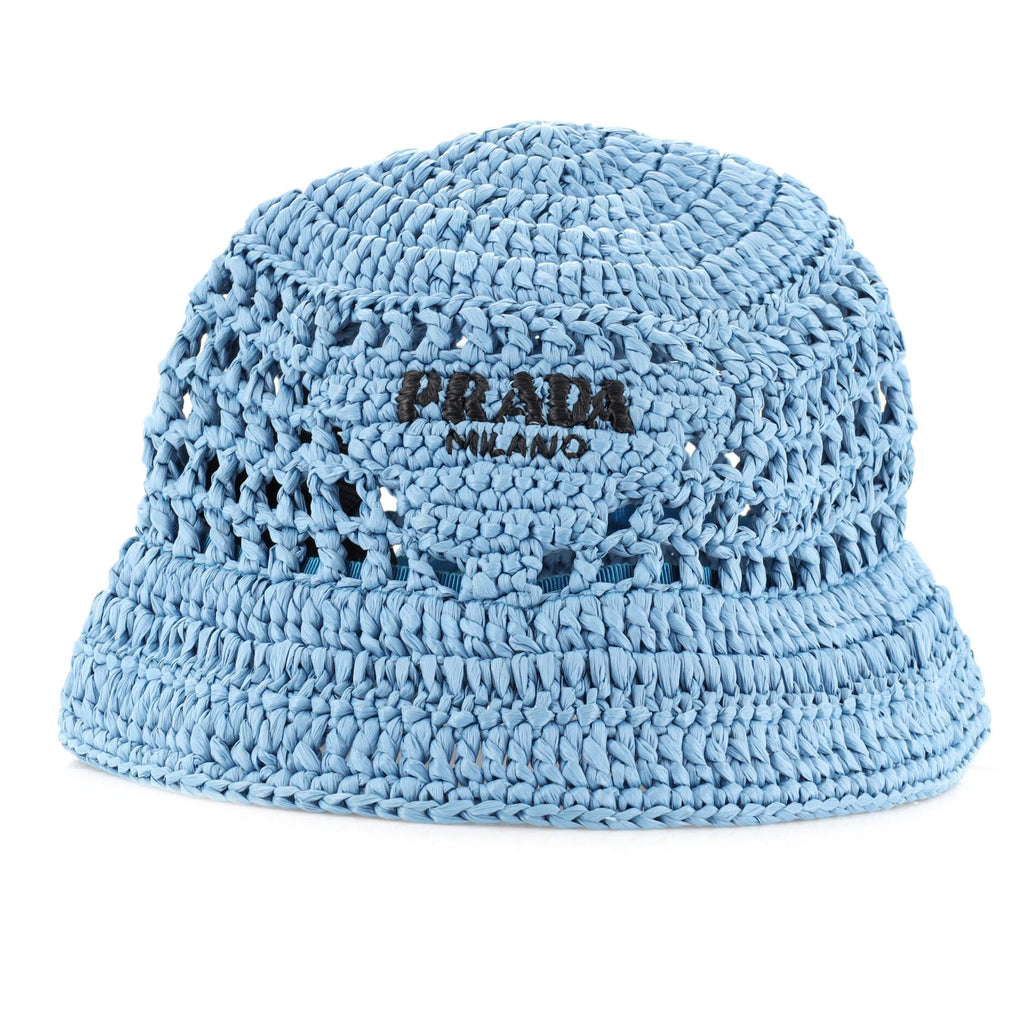 Triangle Logo Bucket Hat Woven Raffia Small