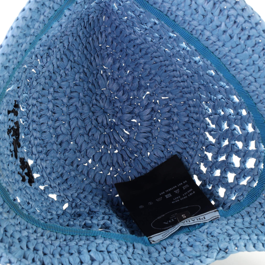 Triangle Logo Bucket Hat Woven Raffia Small