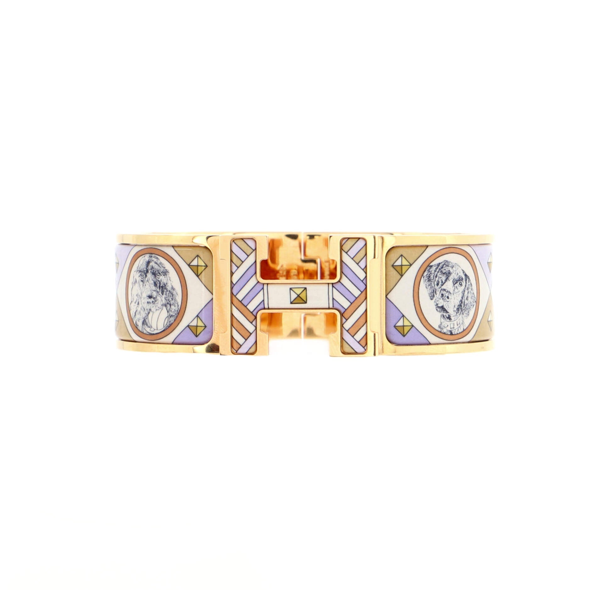 Clic Clac H Bracelet Printed Enamel Wide