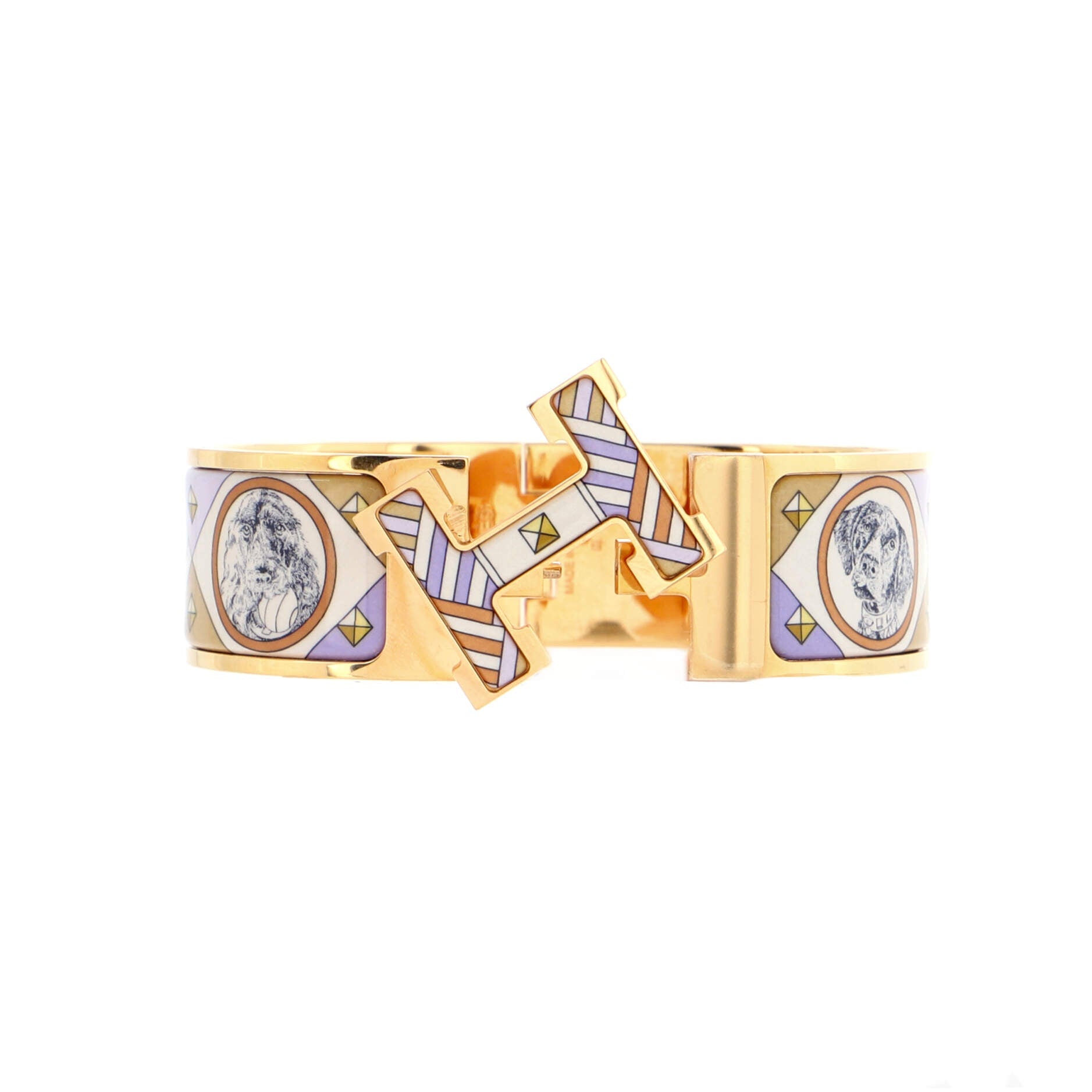 Clic Clac H Bracelet Printed Enamel Wide
