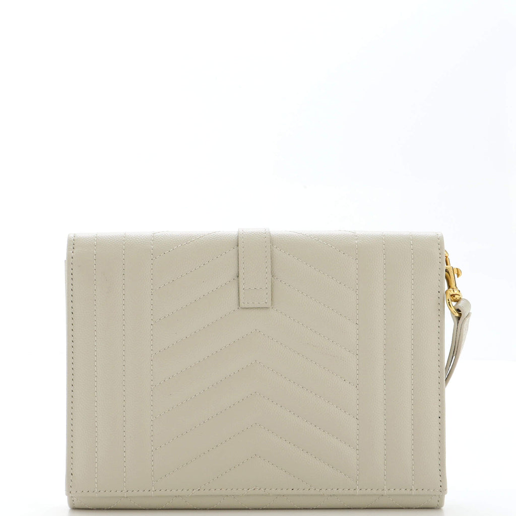 Classic Monogram Envelope Wristlet Clutch Mixed Matelasse Leather