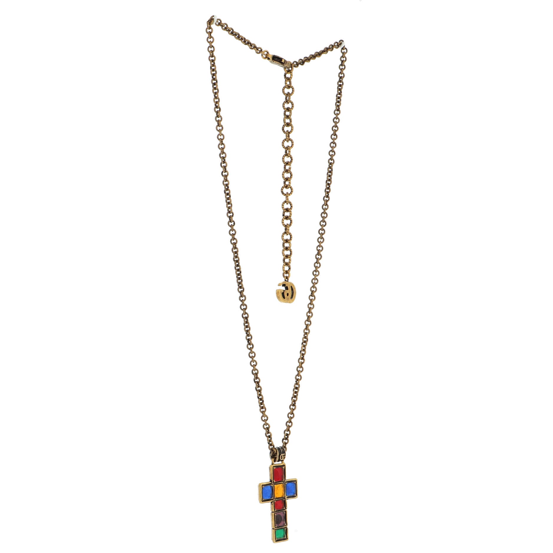 Cross Pendant Necklace Metal with Resin