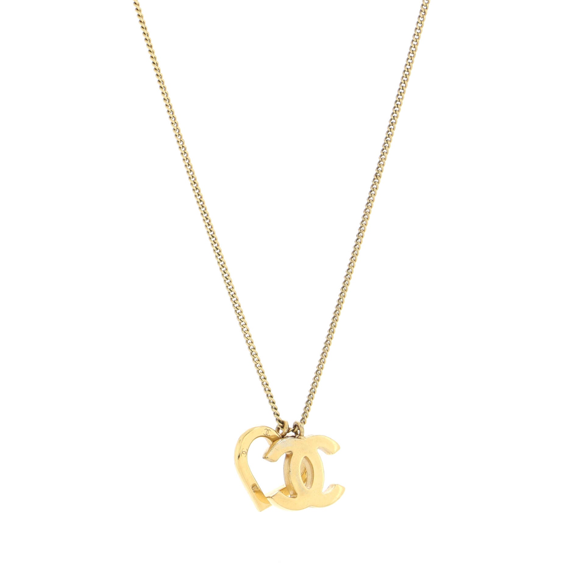 CC Heart Pendant Necklace Metal
