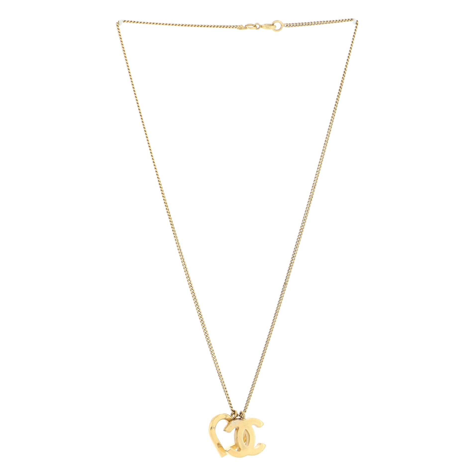 CC Heart Pendant Necklace Metal