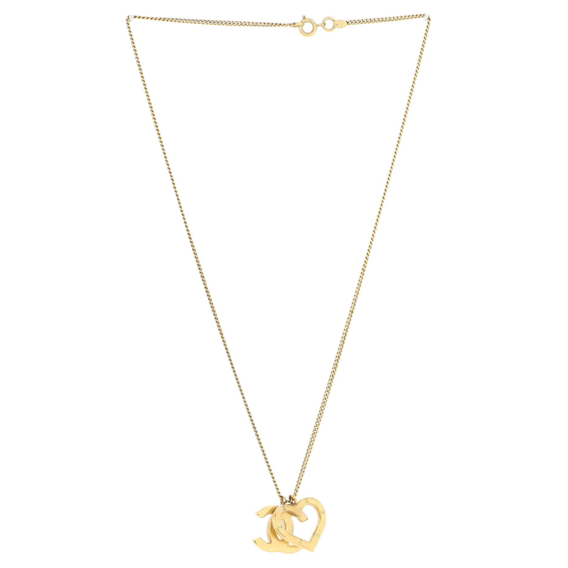 CC Heart Pendant Necklace Metal