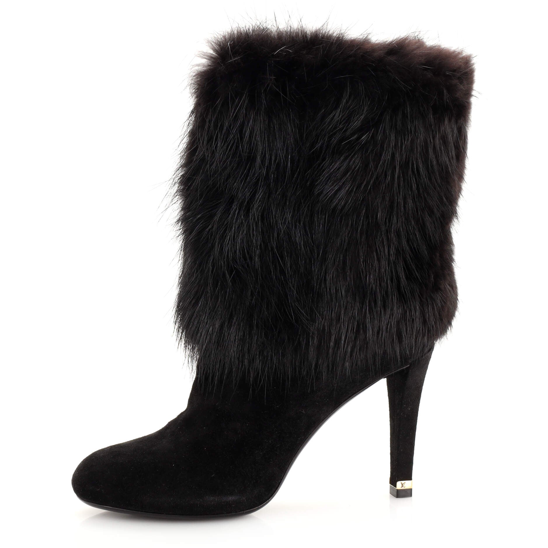 Women's Glam Ankle Boots Suede and Fur