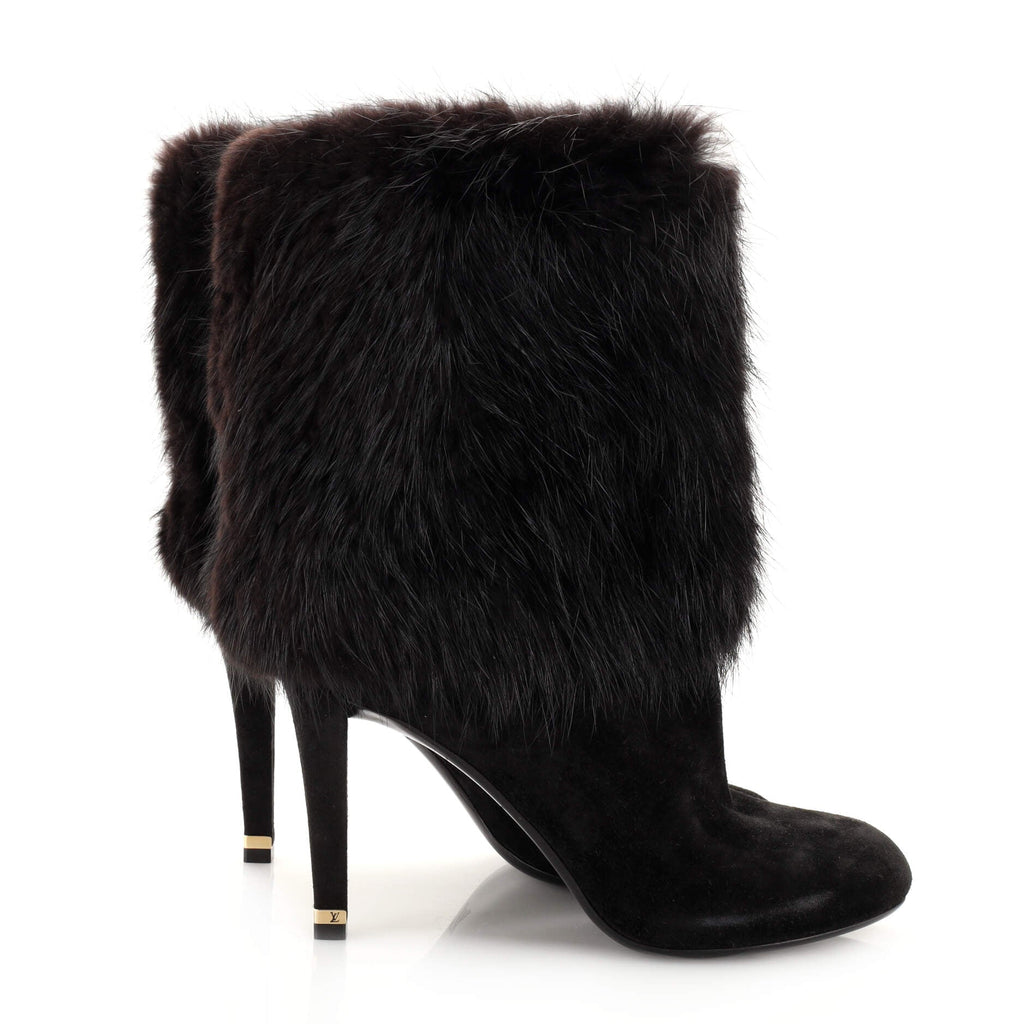 Women's Glam Ankle Boots Suede and Fur