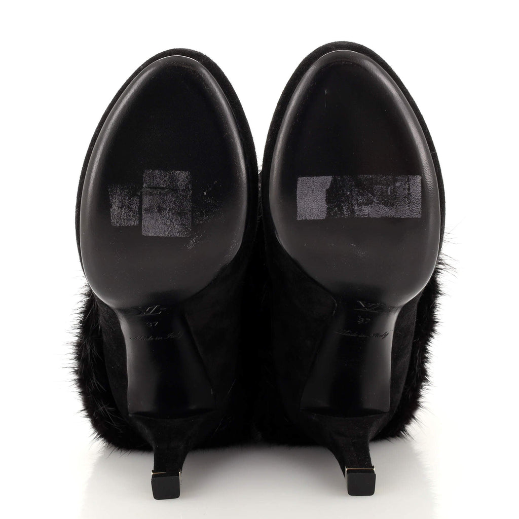 Women's Glam Ankle Boots Suede and Fur