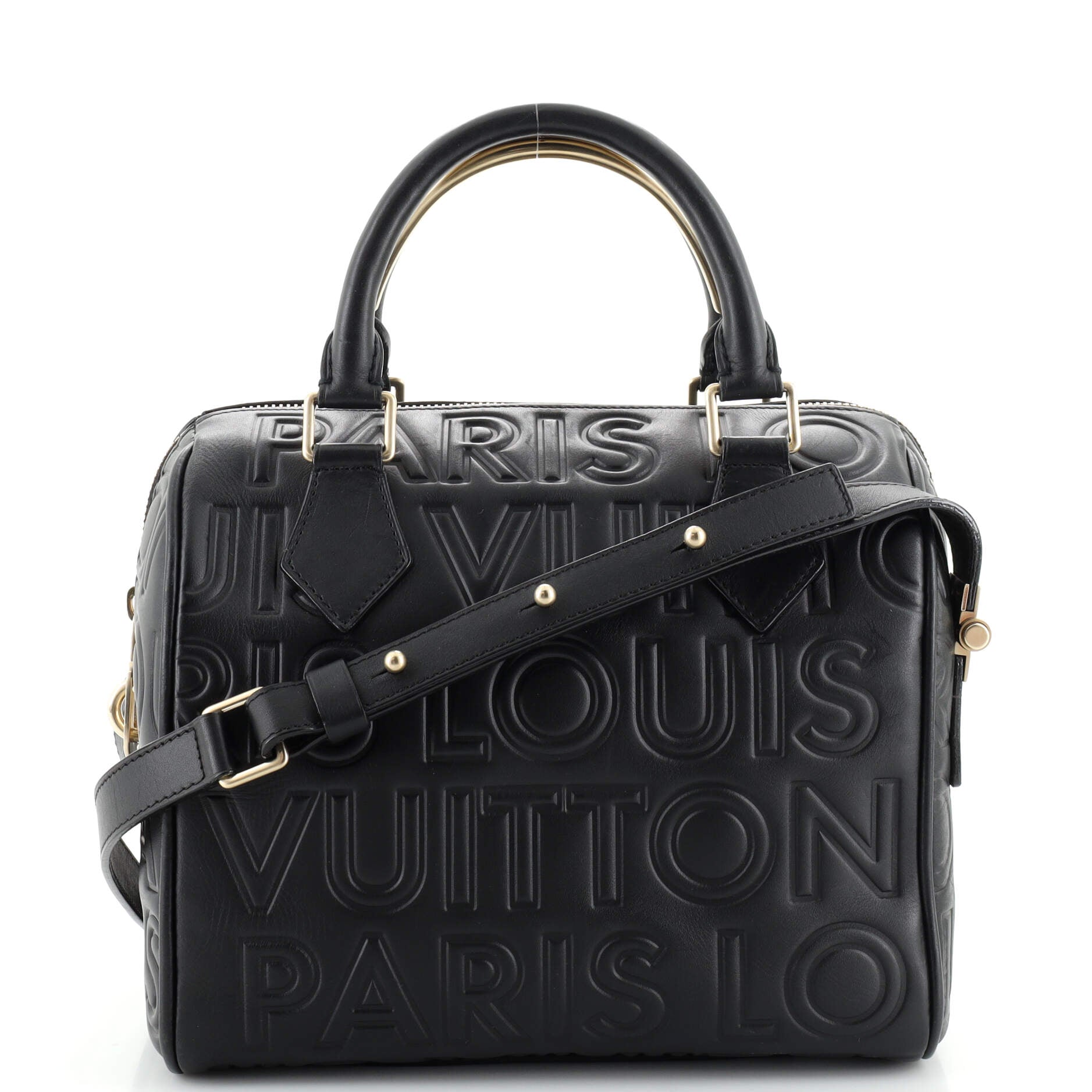 Paris Speedy Cube Bag Embossed Leather Mini