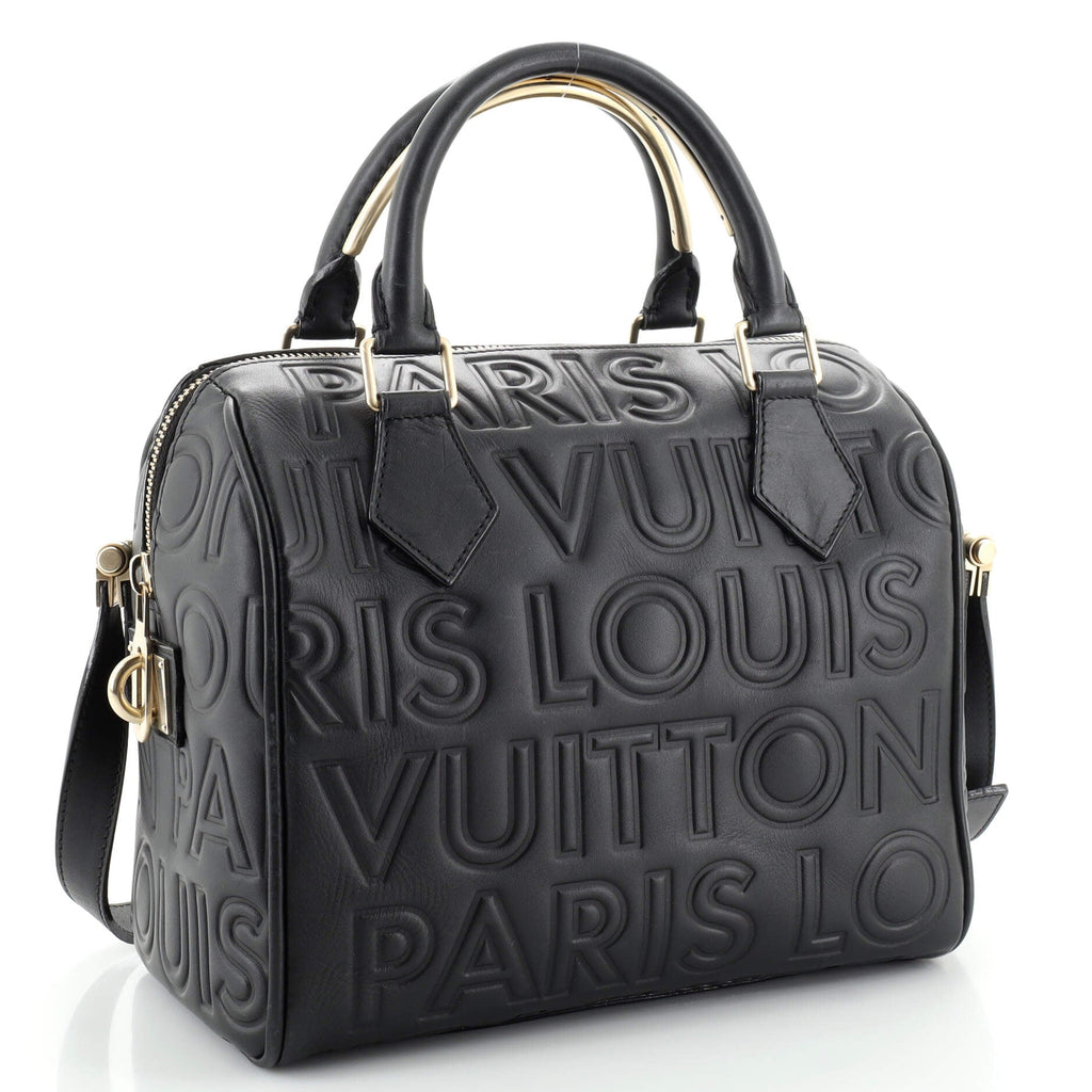 Paris Speedy Cube Bag Embossed Leather Mini