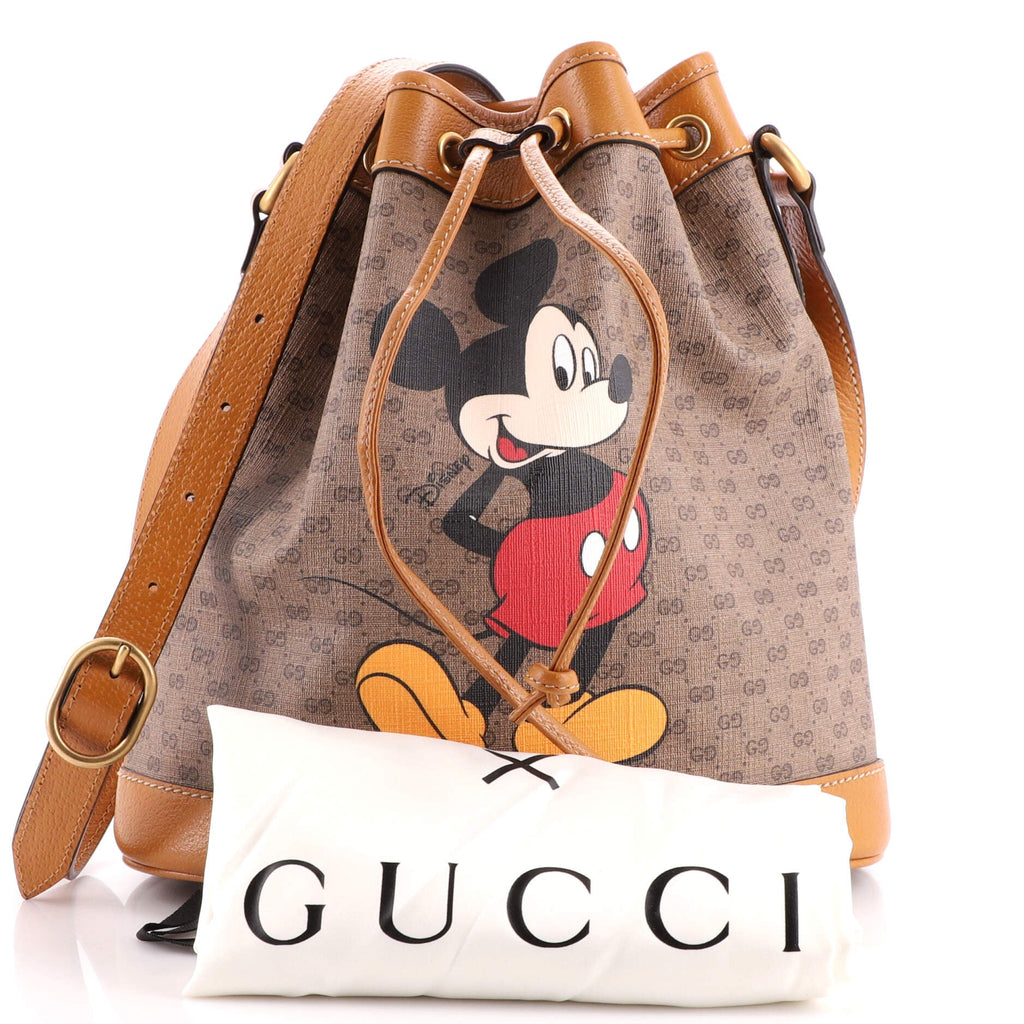 Disney Mickey Mouse Bucket Bag Printed Mini GG Coated Canvas