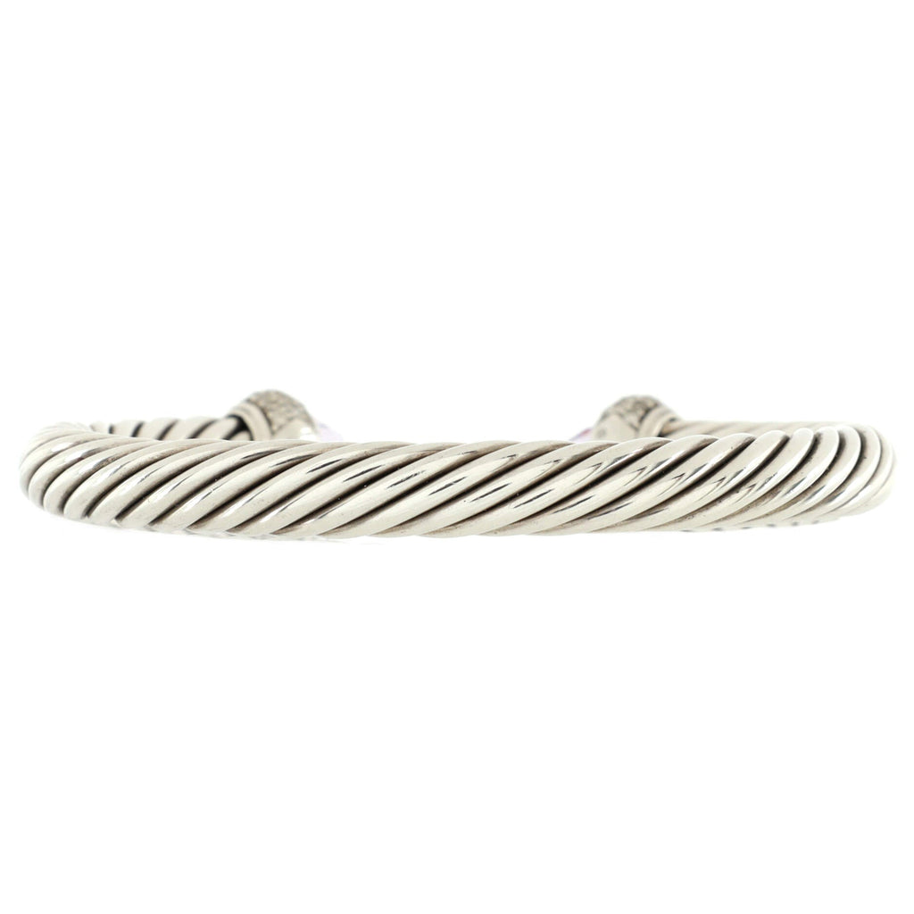 Cable Classic Bracelet Sterling Silver with Amethyst and Diamonds 7mm