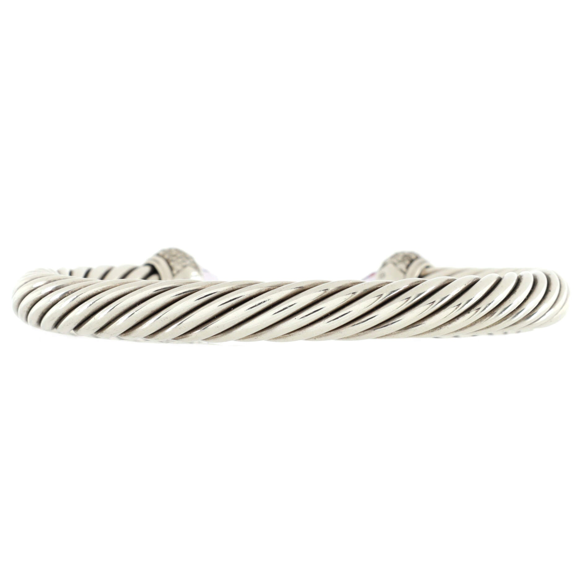 Cable Classic Bracelet Sterling Silver with Amethyst and Diamonds 7mm