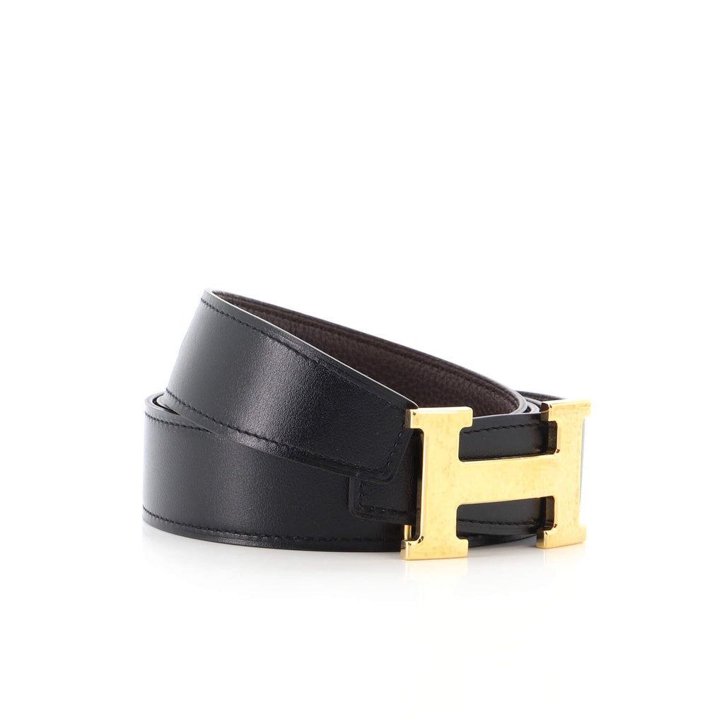 Constance Martelee H Reversible Belt Leather with Hammered Hardware Medium 115