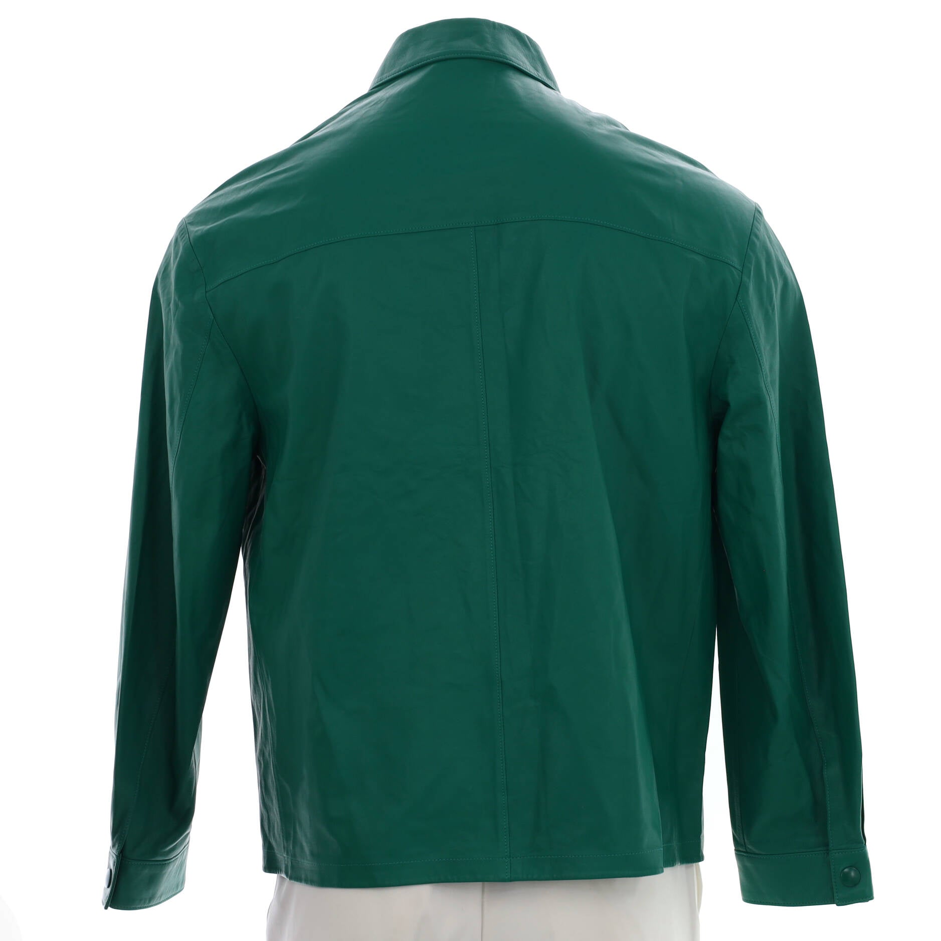 Men's Triangle Logo Zip Up Blouson Jacket Leather