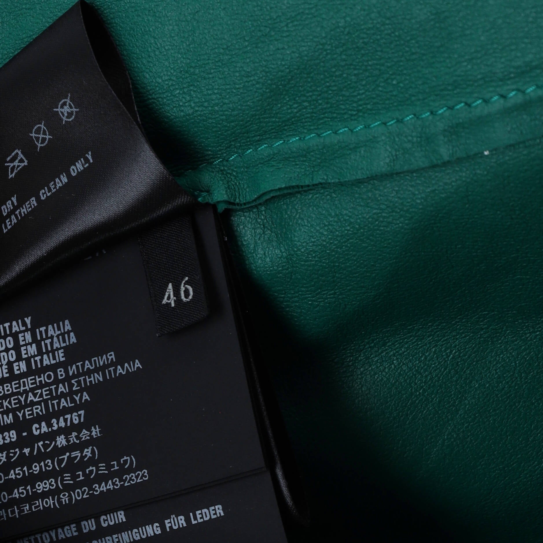 Men's Triangle Logo Zip Up Blouson Jacket Leather