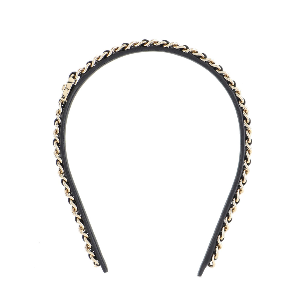 CC Turnlock Chain Link Headband Lambskin and Metal