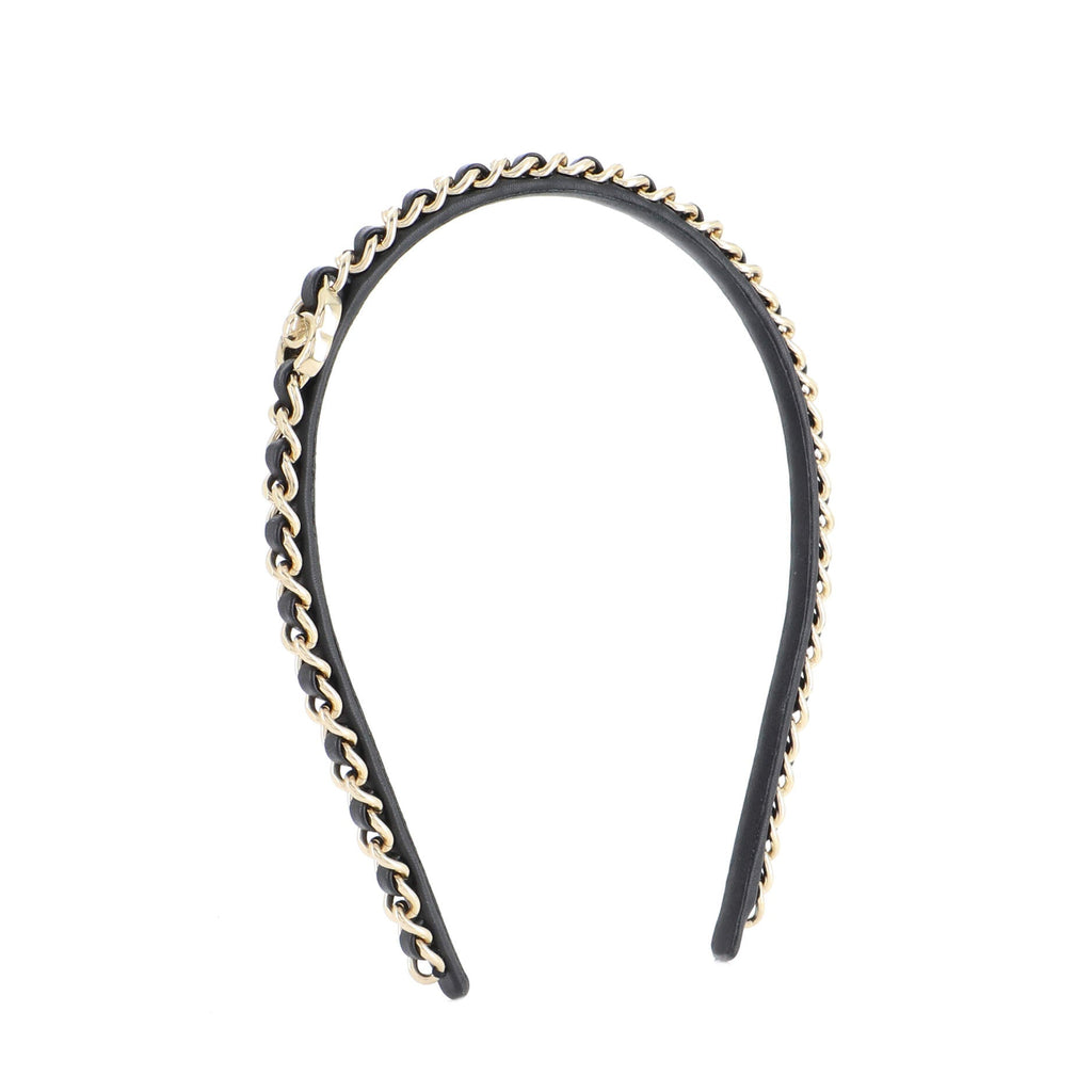 CC Turnlock Chain Link Headband Lambskin and Metal
