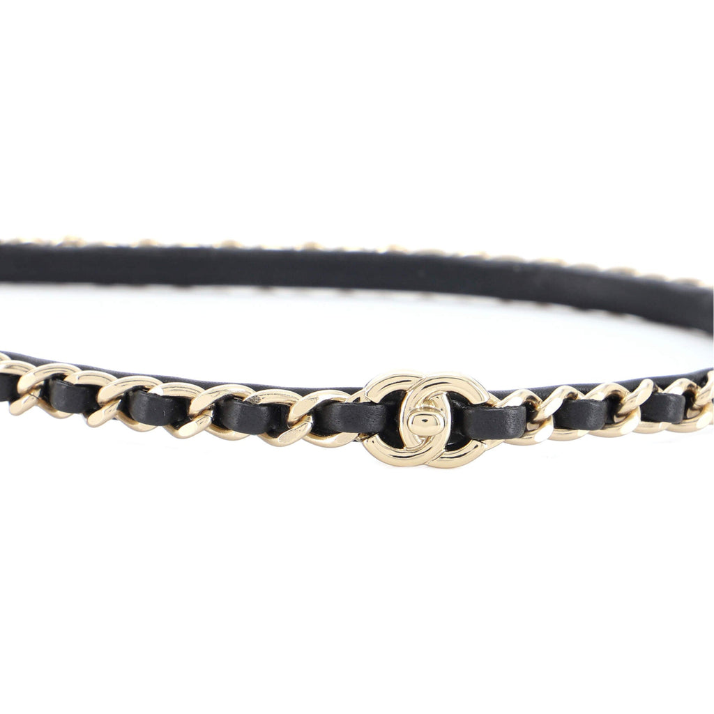 CC Turnlock Chain Link Headband Lambskin and Metal