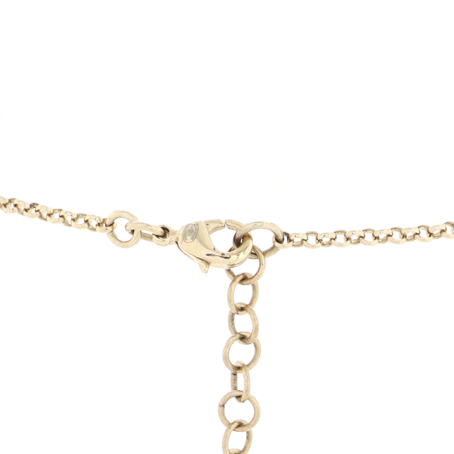 CC Charms Anklet Bracelet Metal with Faux Pearls and Beads