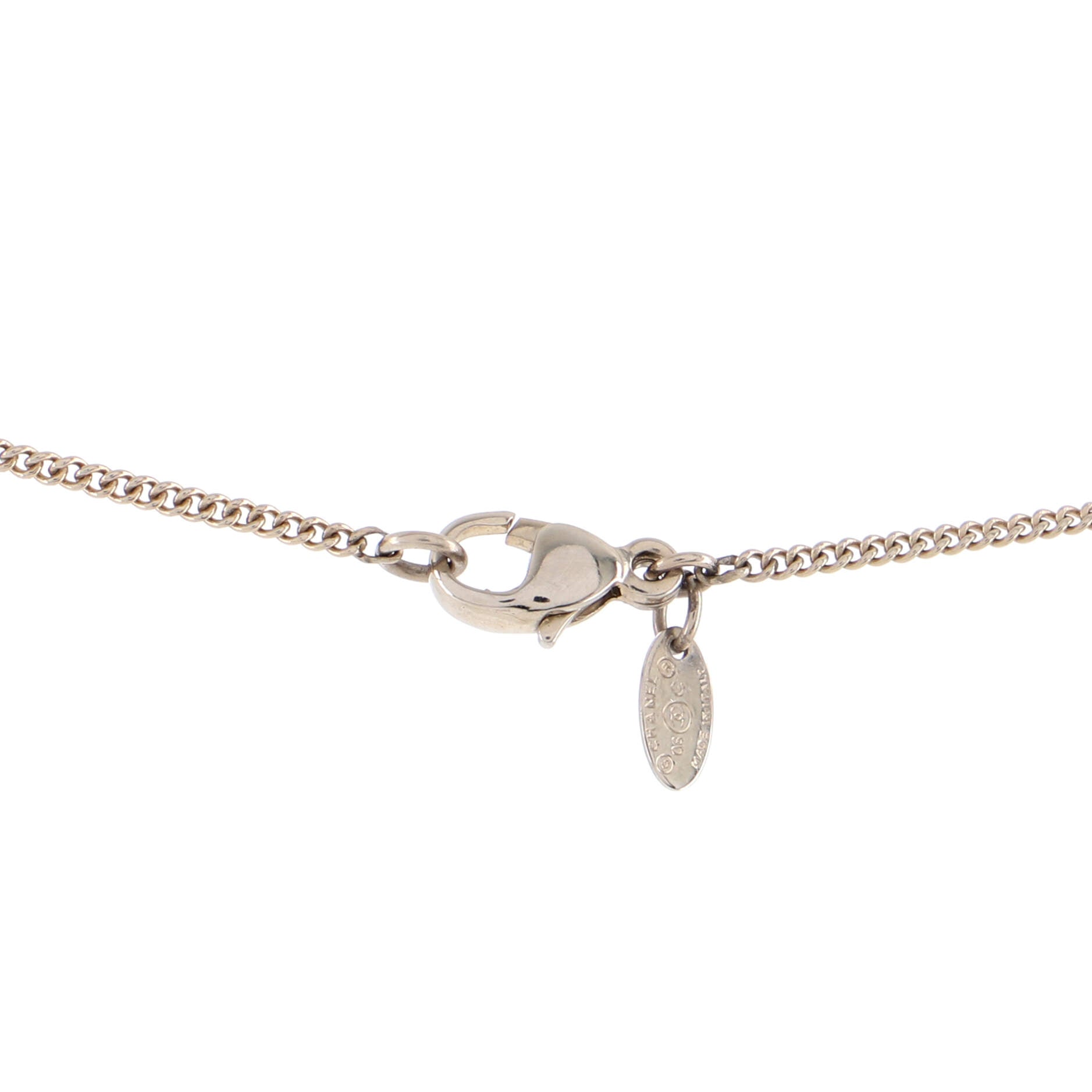Crown CC Pendant Necklace Metal with Crystals and Faux Pearls