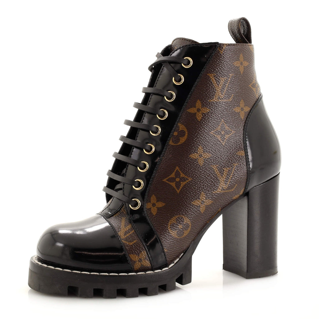 Women's Star Trail Ankle Boots Monogram Canvas with Patent
