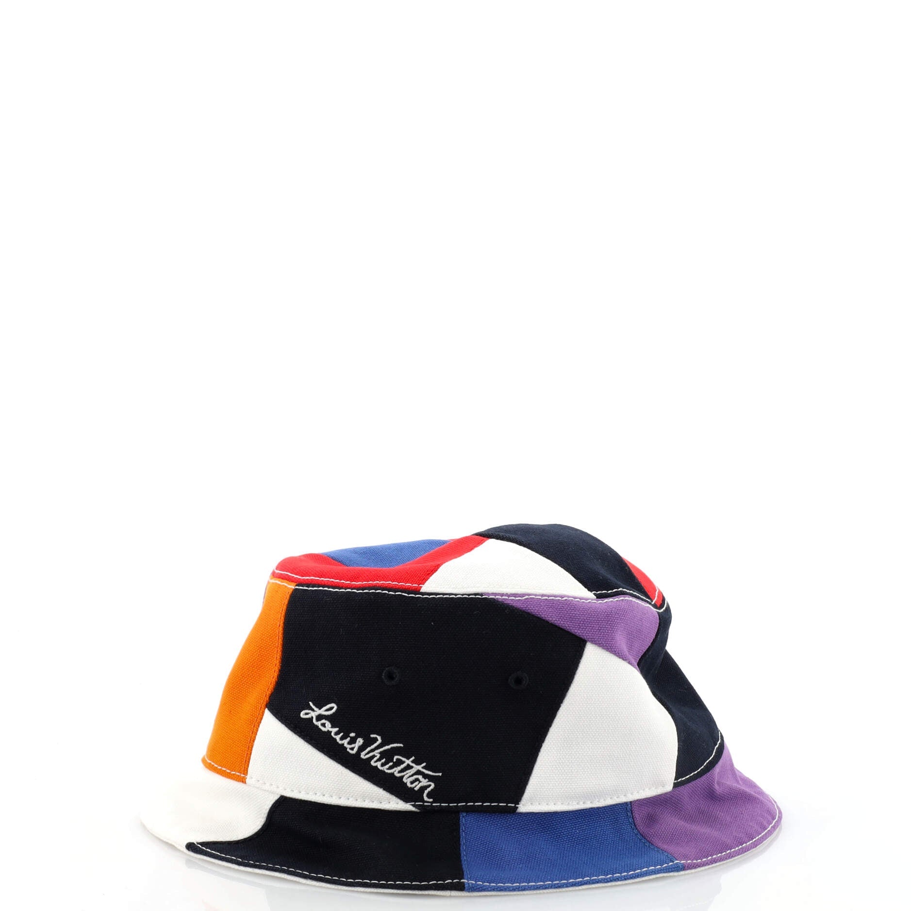 Color Panel Patchwork Bucket Hat Canvas