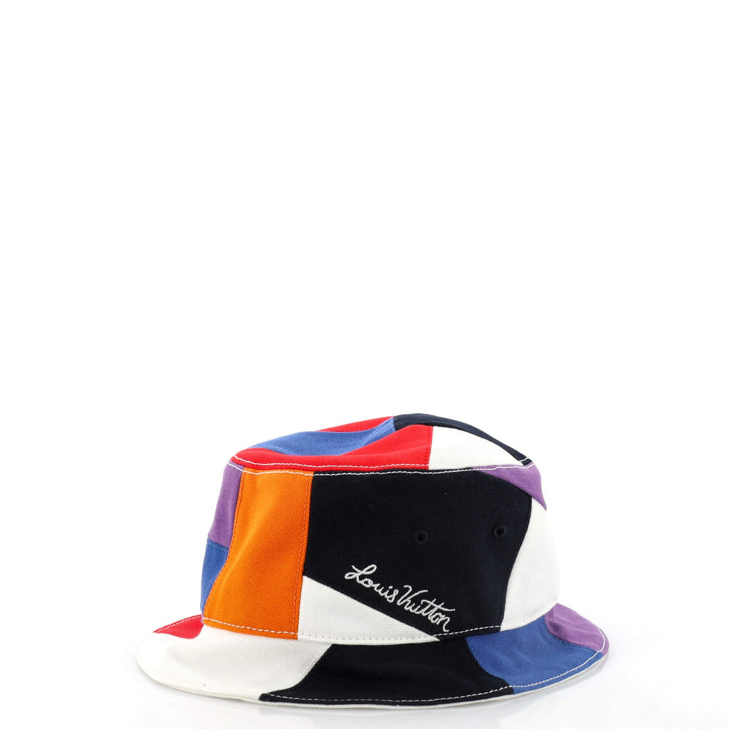 Color Panel Patchwork Bucket Hat Canvas