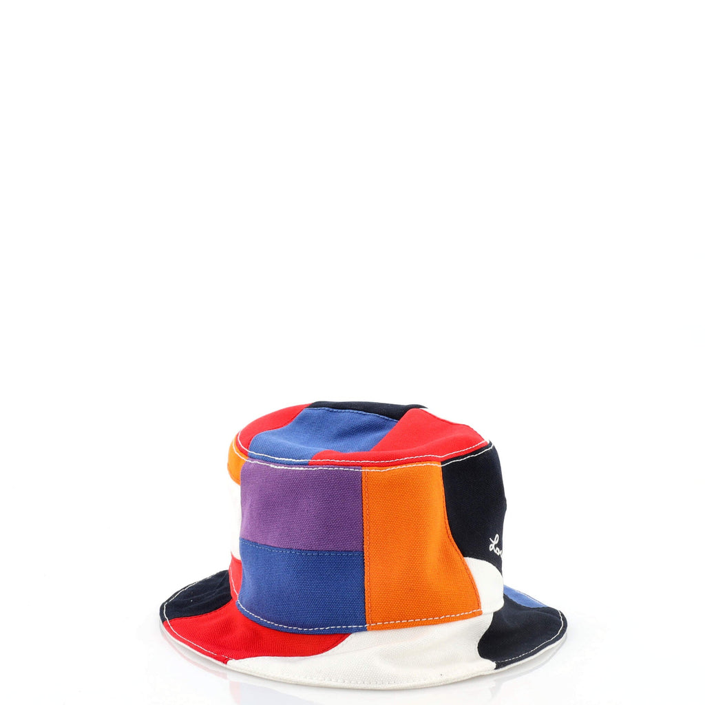 Color Panel Patchwork Bucket Hat Canvas