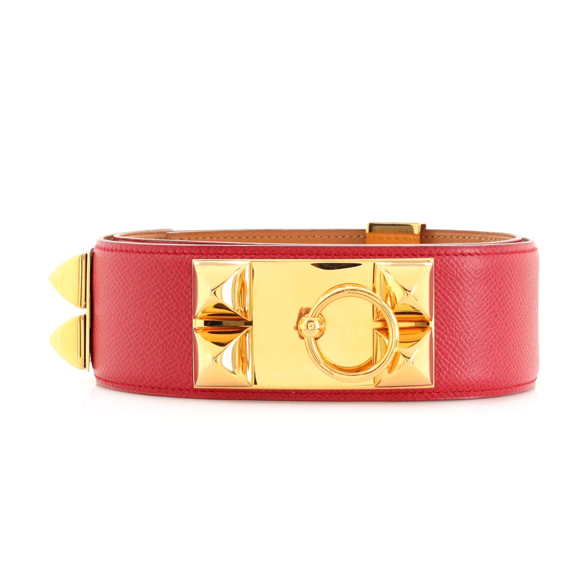 Collier de Chien Buckle Reversible Belt Leather Wide 75