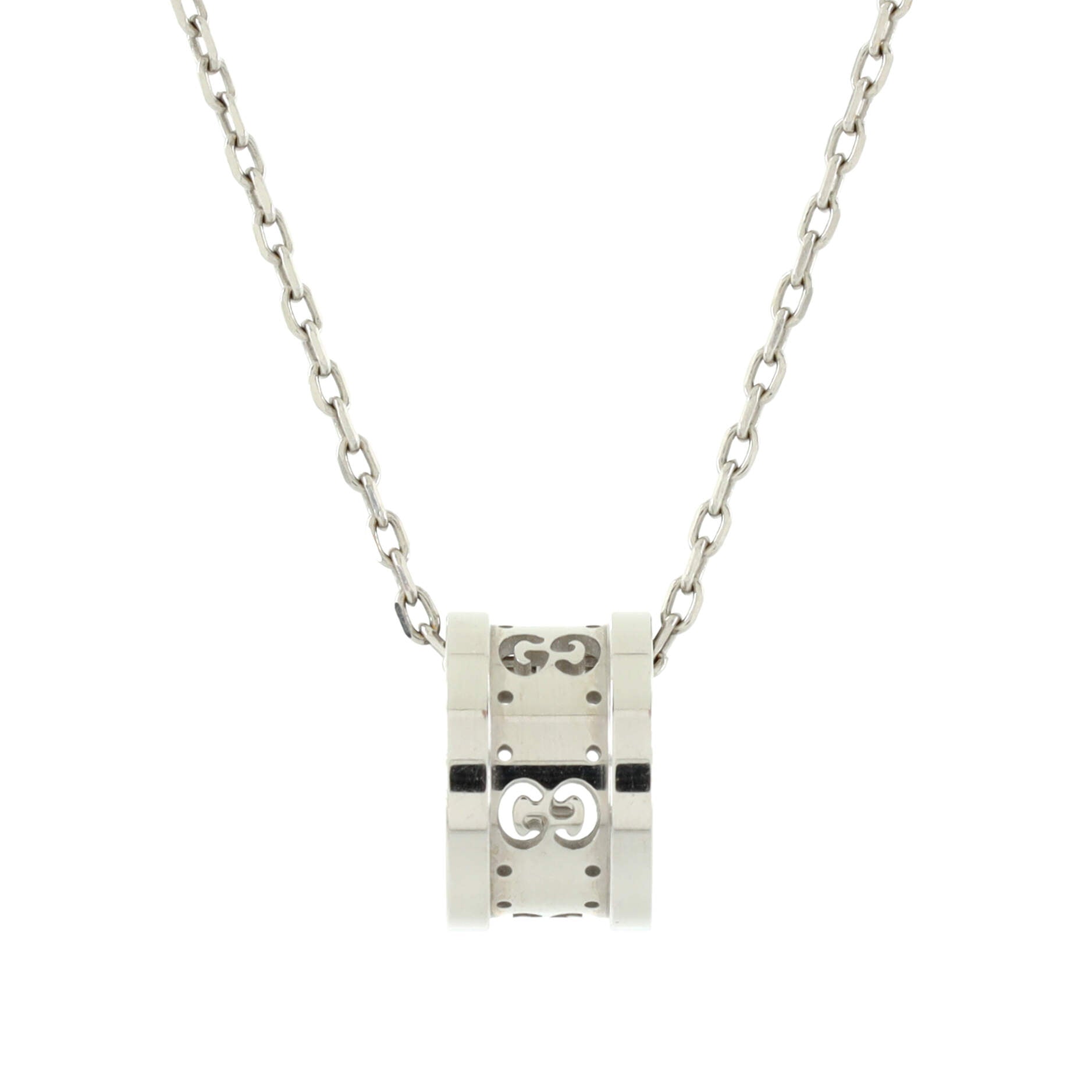 Icon Twirl Pendant Necklace 18K White Gold