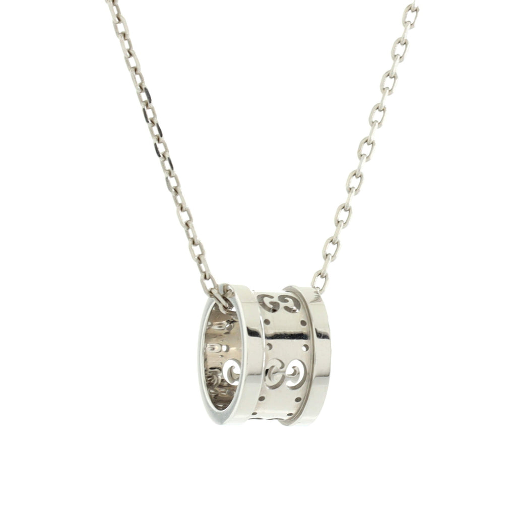 Icon Twirl Pendant Necklace 18K White Gold