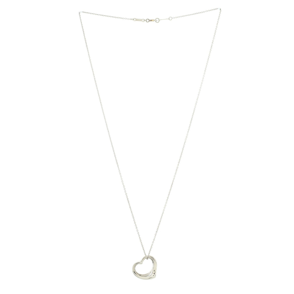 Elsa Peretti Open Heart Pendant Necklace Platinum 16mm