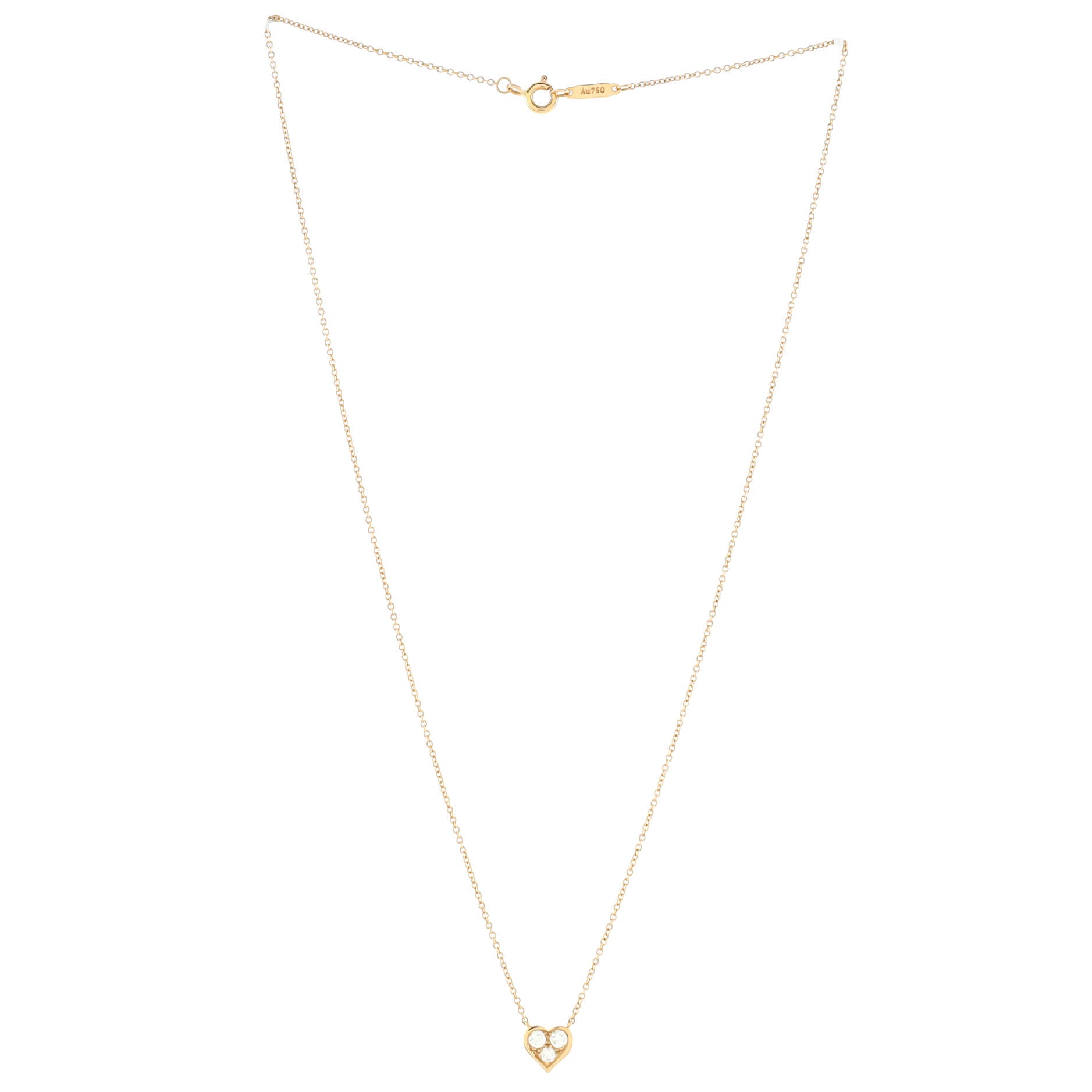 Sentimental Heart 3 Diamond Pendant Necklace 18K Rose Gold with Diamonds