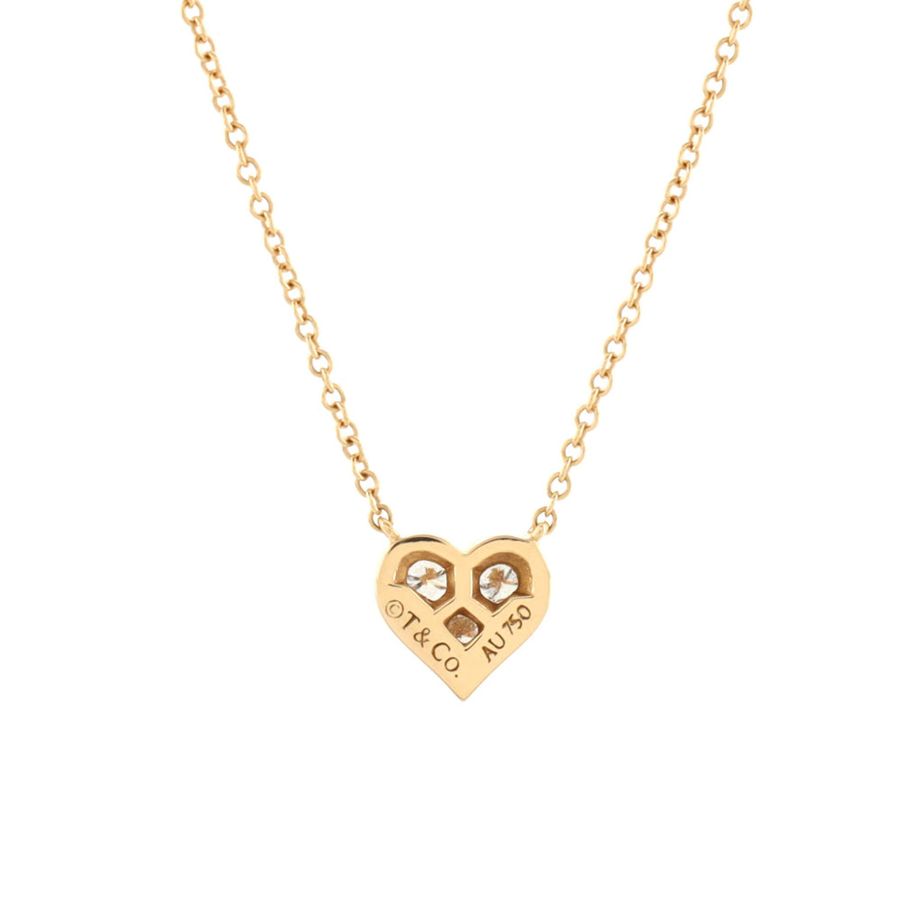Sentimental Heart 3 Diamond Pendant Necklace 18K Rose Gold with Diamonds