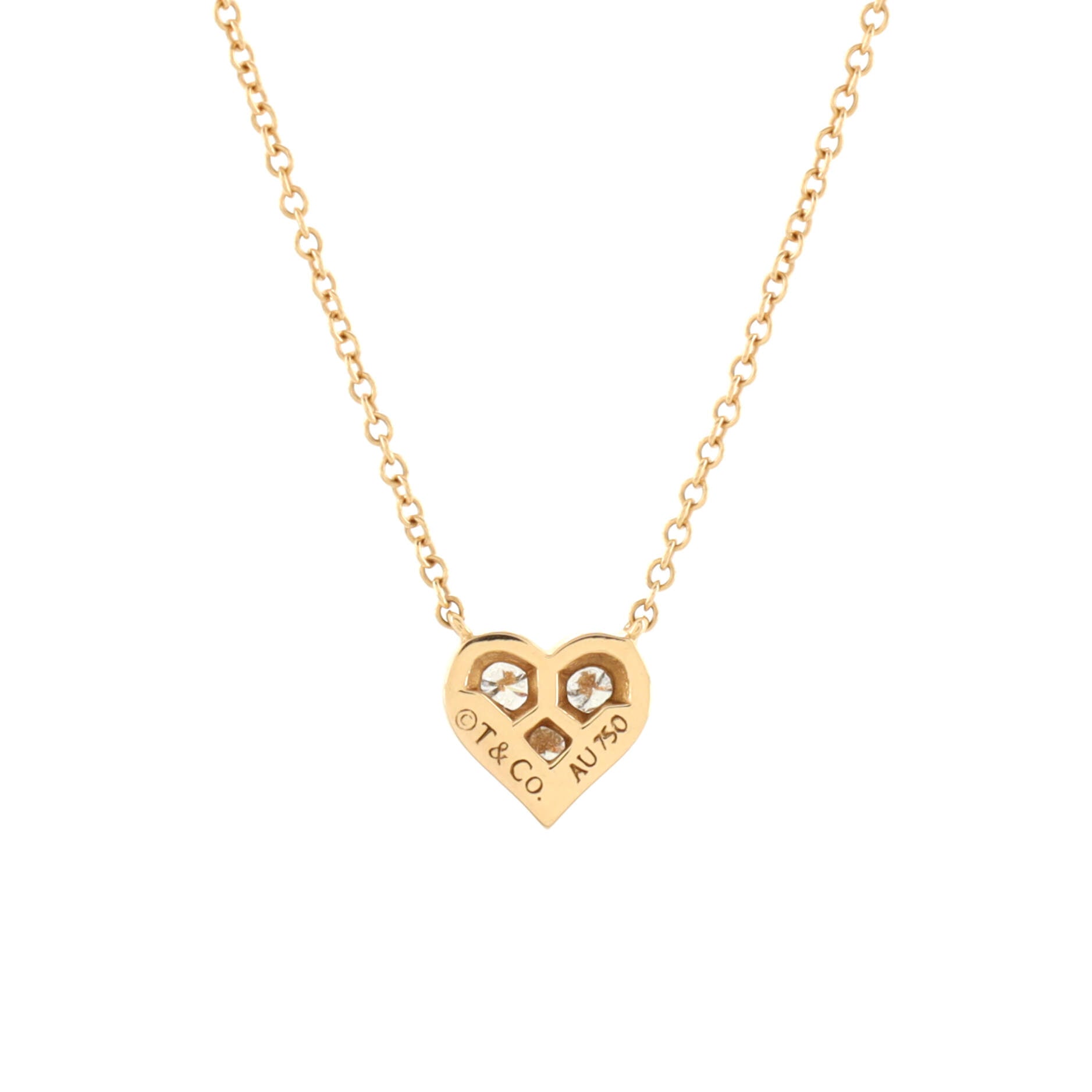 Sentimental Heart 3 Diamond Pendant Necklace 18K Rose Gold with Diamonds