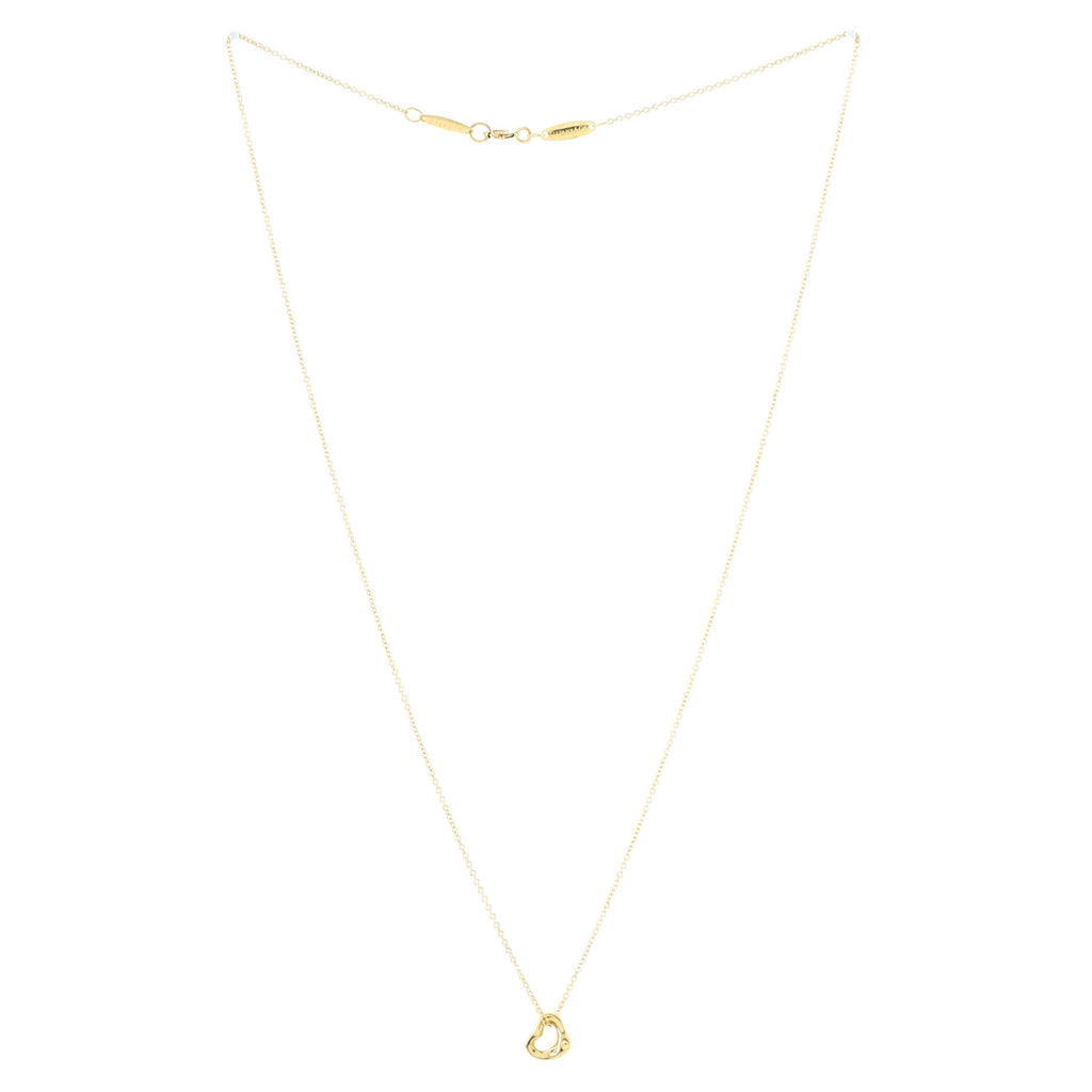 Elsa Peretti Open Heart Pendant Necklace 18K Yellow Gold 7mm