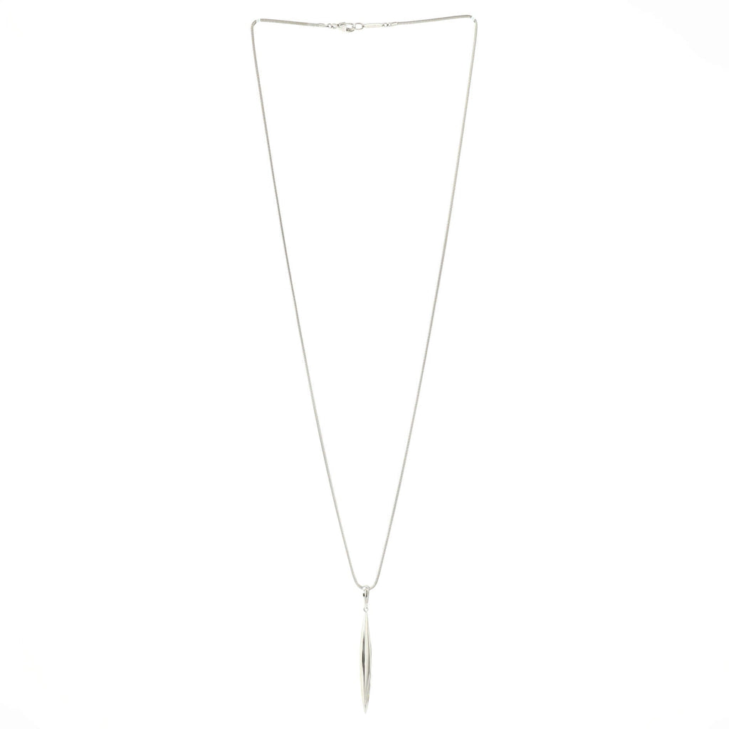 Feather Pendant Necklace 18K White Gold