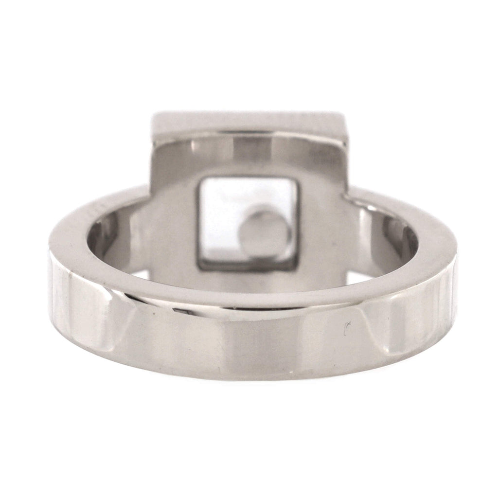 Happy Diamonds 1 Diamond Square Ring 18K White Gold and Diamond