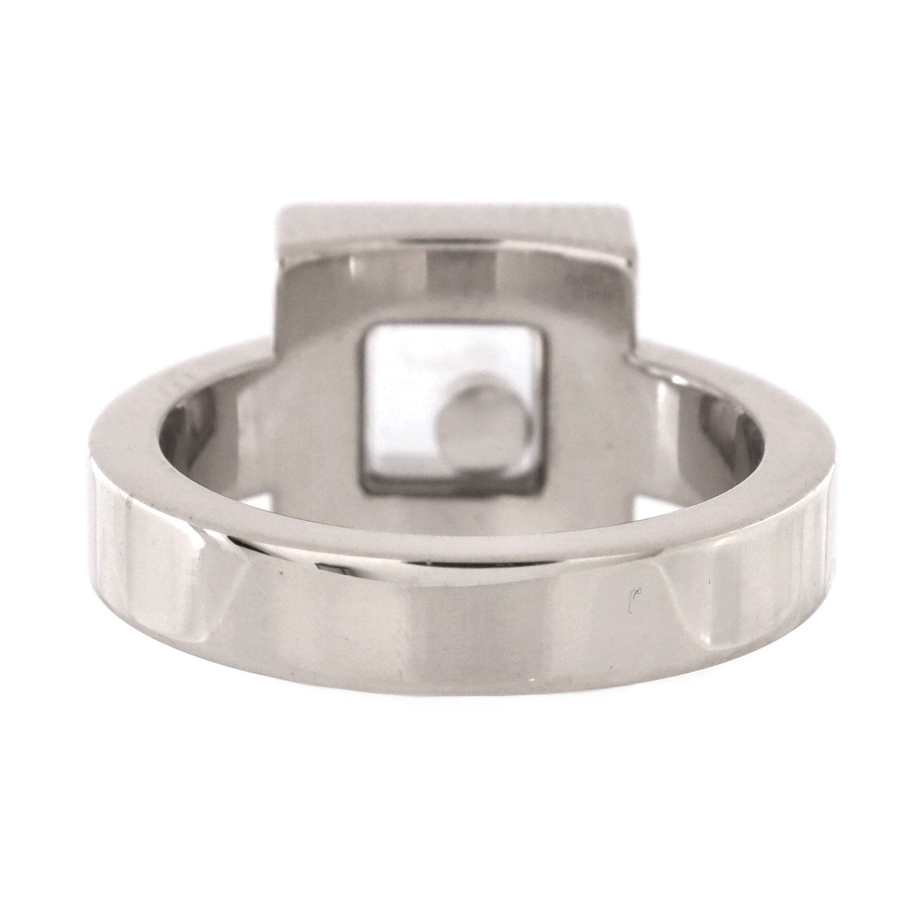 Happy Diamonds 1 Diamond Square Ring 18K White Gold and Diamond