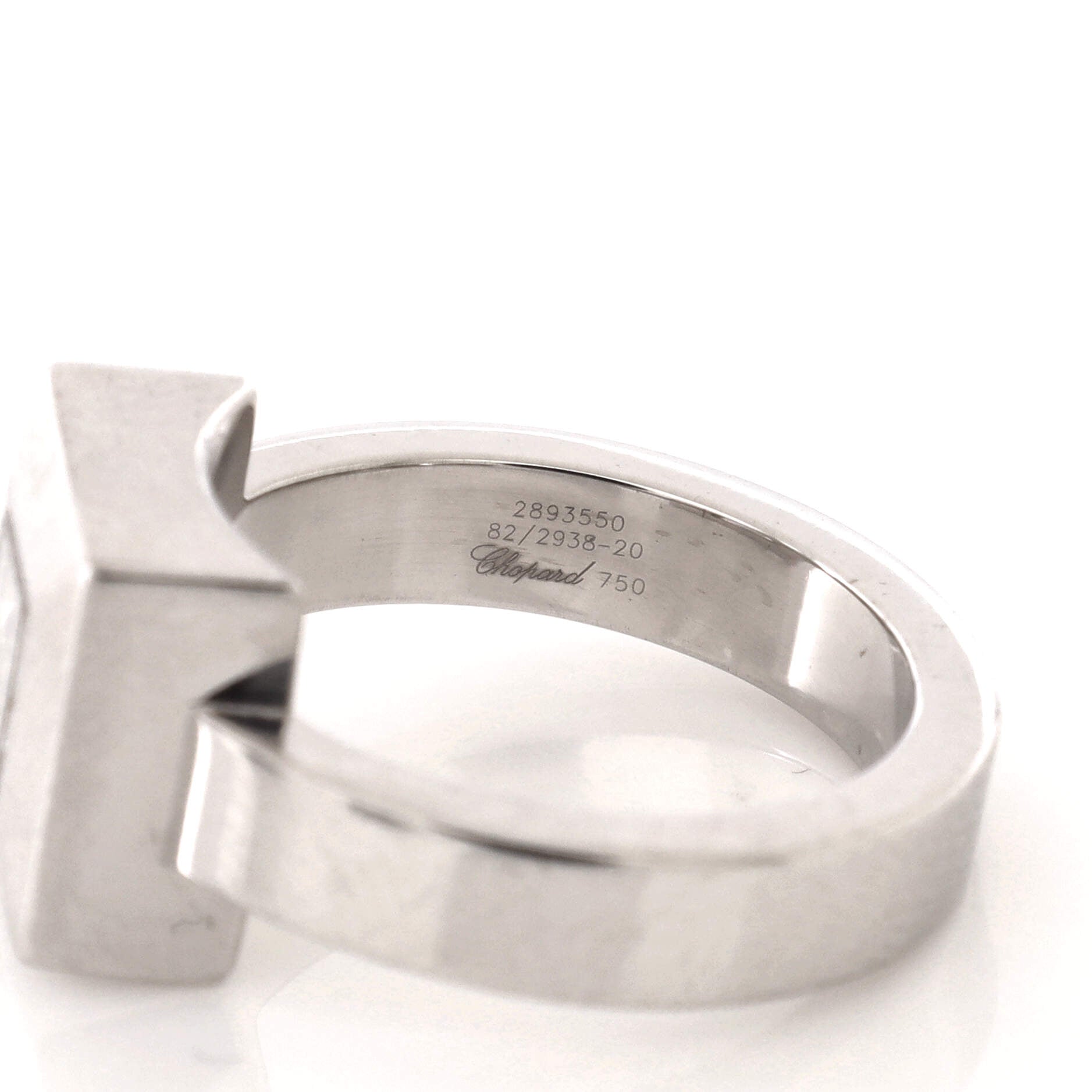 Happy Diamonds 1 Diamond Square Ring 18K White Gold and Diamond