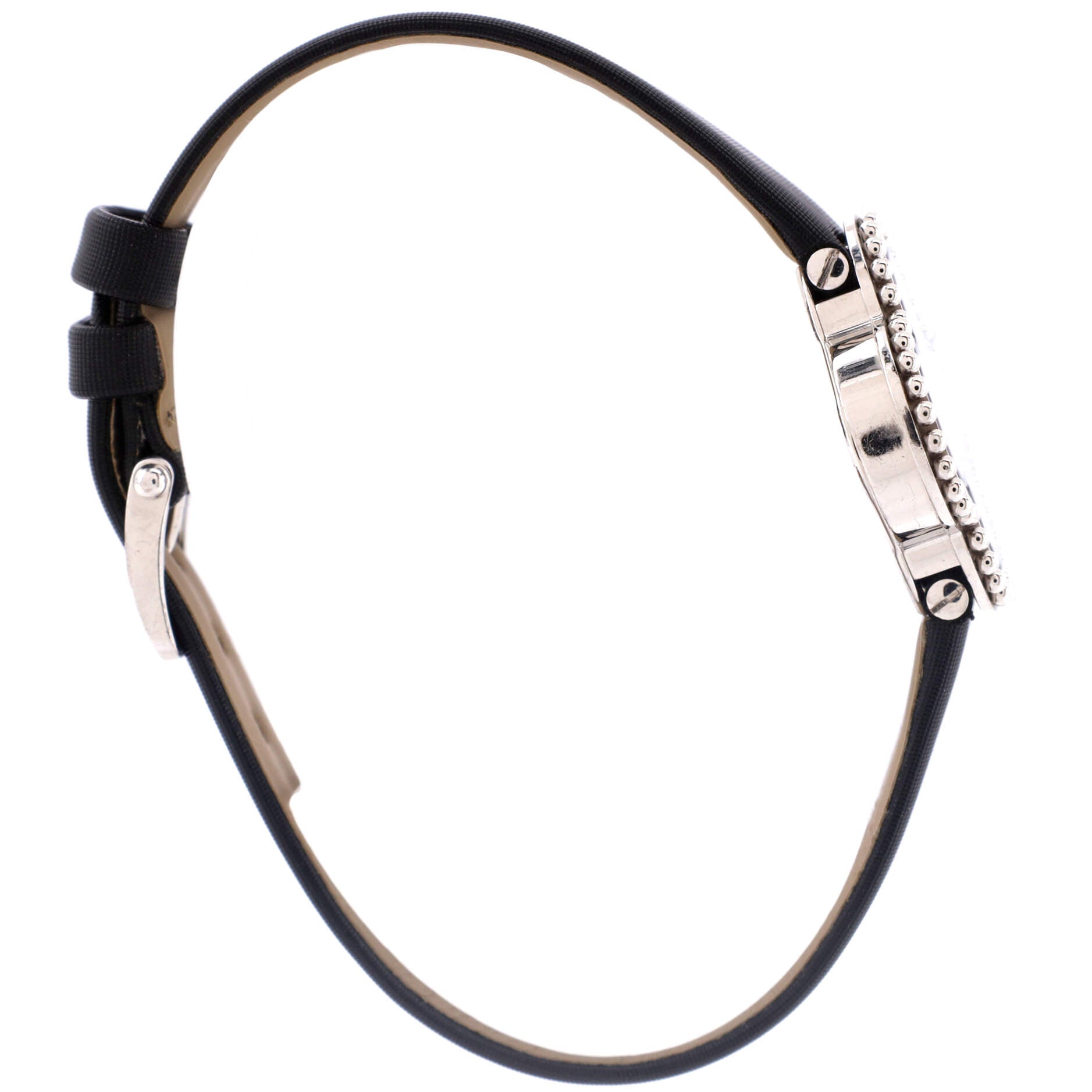 Alhambra Quartz Watch White Gold and Satin with Mother of Pearl 26